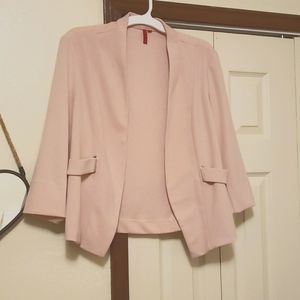 Pink open front blazer